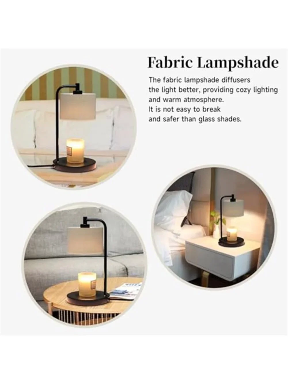 Candle Warmer Lamp Dimmable Wax Melter With Timer Table Lamp 2 Bulbs Home Decor